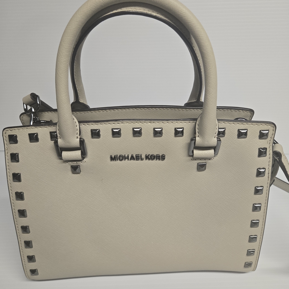 Michael Kors Cream Satchel with black Accents